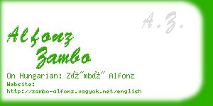 alfonz zambo business card
